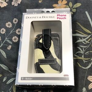 Dooney & Bourke Designer Universal Phone Pouch in Black and White Zebra Print